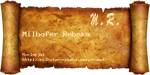 Milhofer Rebeka névjegykártya